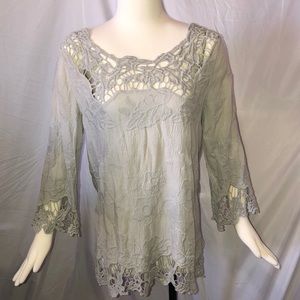 Oddy brand crochet accent top